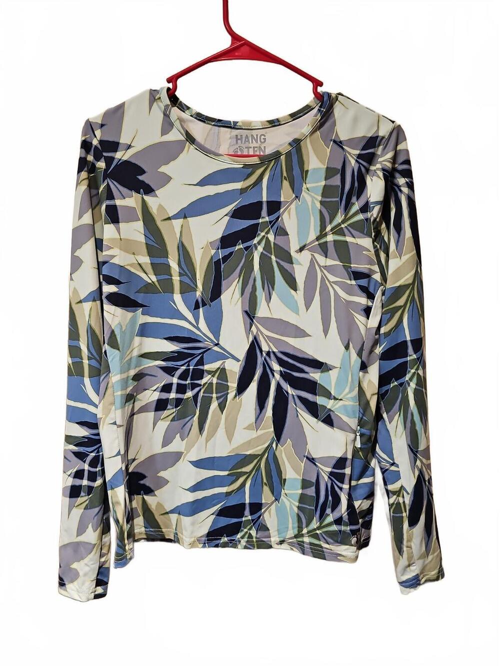 Hang Ten Swim Shirt With Zipper Pocket Women's Size M NWOT